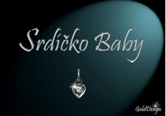 Srdíčko Baby - přívěsek rhodium